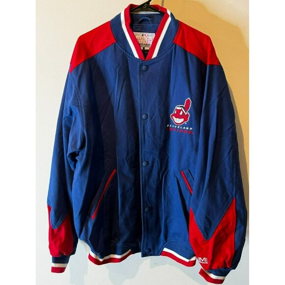 CLEVELAND INDIANS CHIEF By mirage Snap Button Jacket Size XXL Rare! - Picture 1 of 13